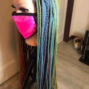 Rainbow braided wig